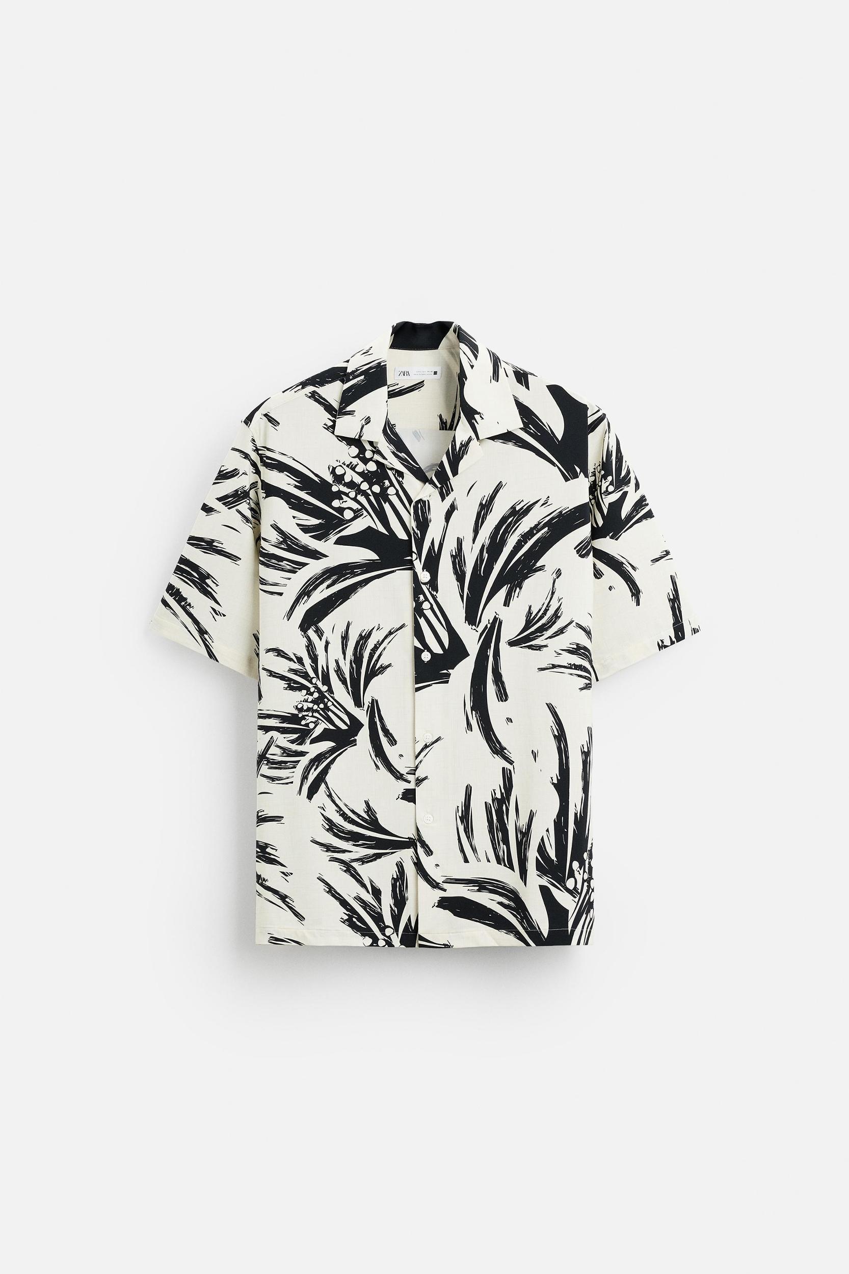 ABSTRACT PRINT STRETCH SHIRT Product Image