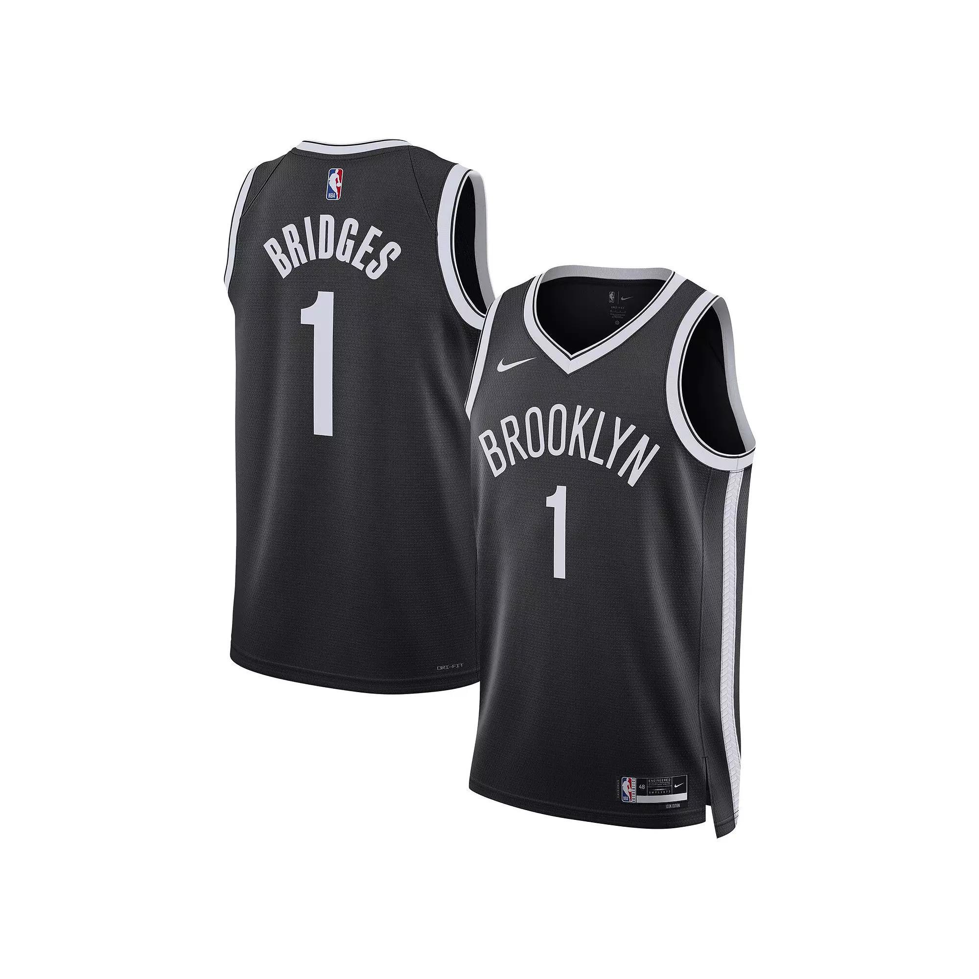 Unisex Nike Mikal Bridges Black Brooklyn Nets Swingman Jersey - Icon Edition, Adult Unisex, Size: Small Product Image
