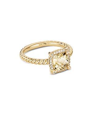 Womens Petite Chatelaine Pav Bezel Ring in 18K Yellow Gold with Diamonds Product Image