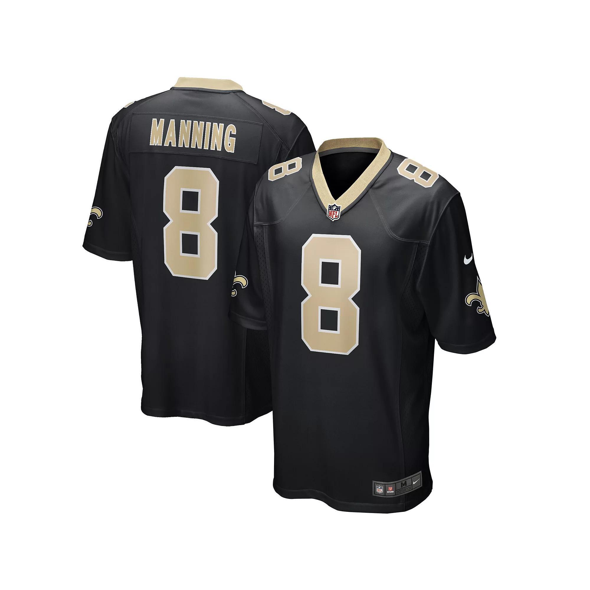 Men's Nike Archie Manning Black New Orleans Saints Game Retired Player Jersey, Size: Large Product Image