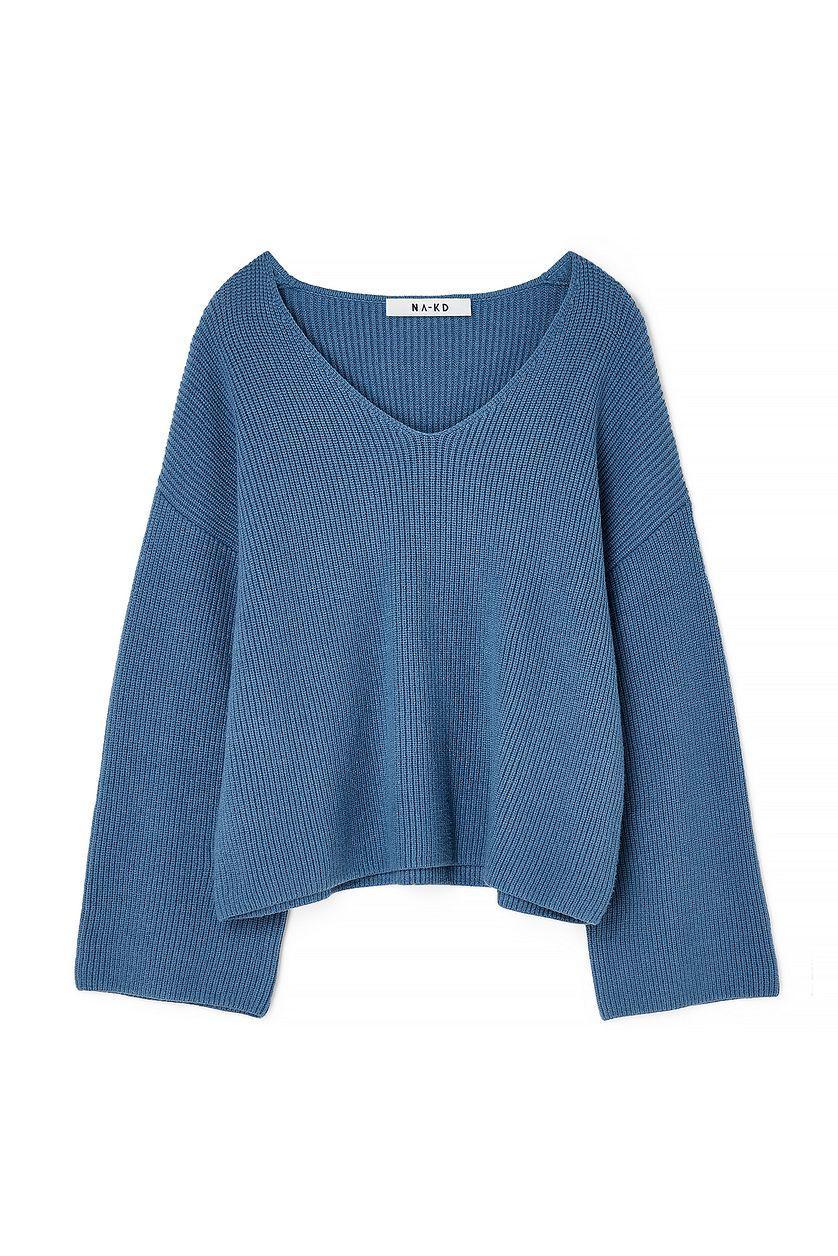 V-neck Knitted Sweater Product Image