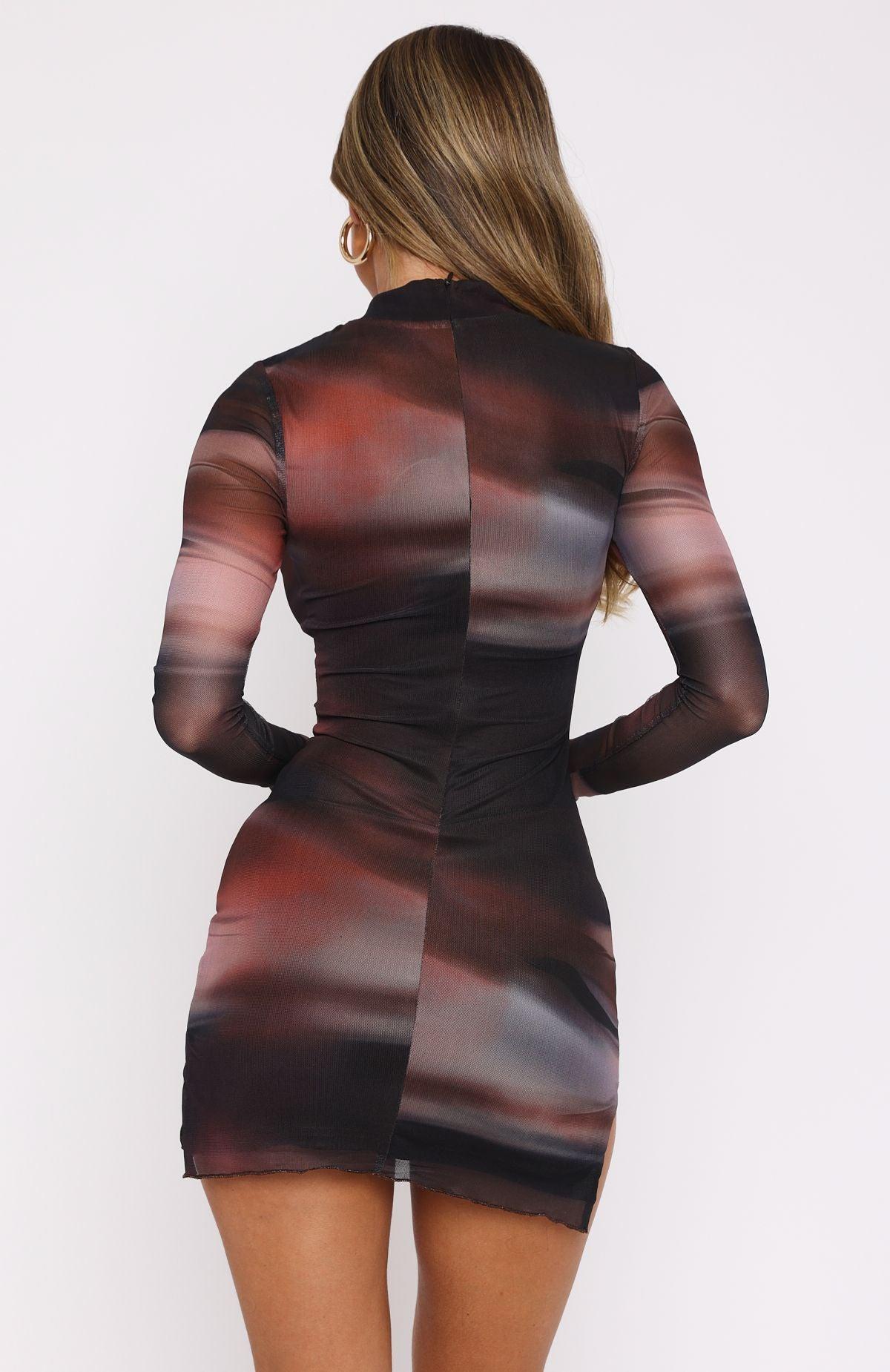 Fatal Attraction Long Sleeve Mini Dress Desert Ombre Product Image