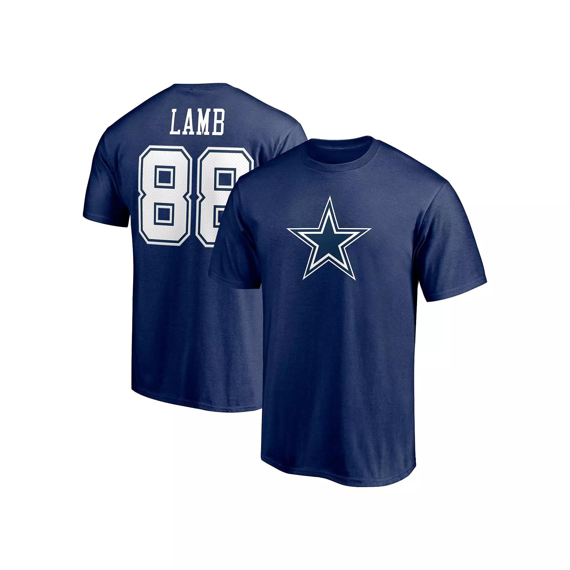 Men's Fanatics Branded CeeDee Lamb Navy Dallas Cowboys Team Player Icon Name & Number T-Shirt,  Product Image