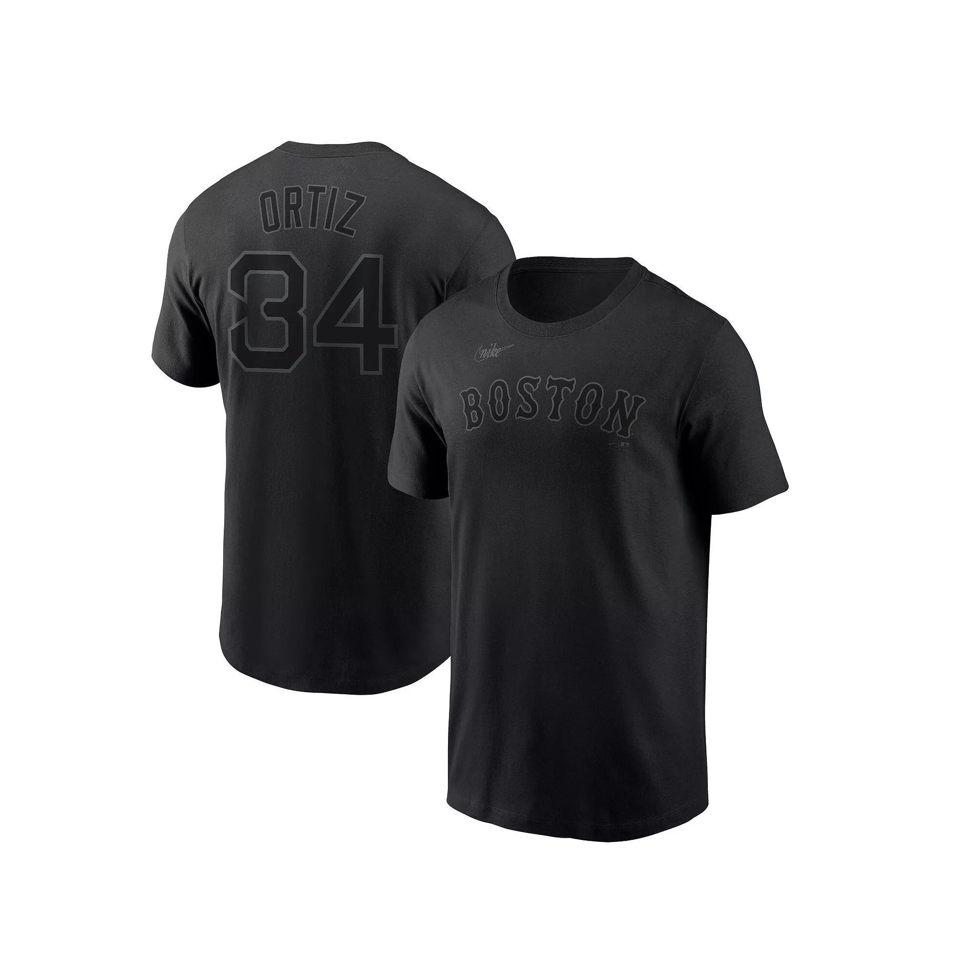 Men's Nike David Ortiz Black Boston Red Sox Name & Number T-Shirt, Size: 2XL Product Image