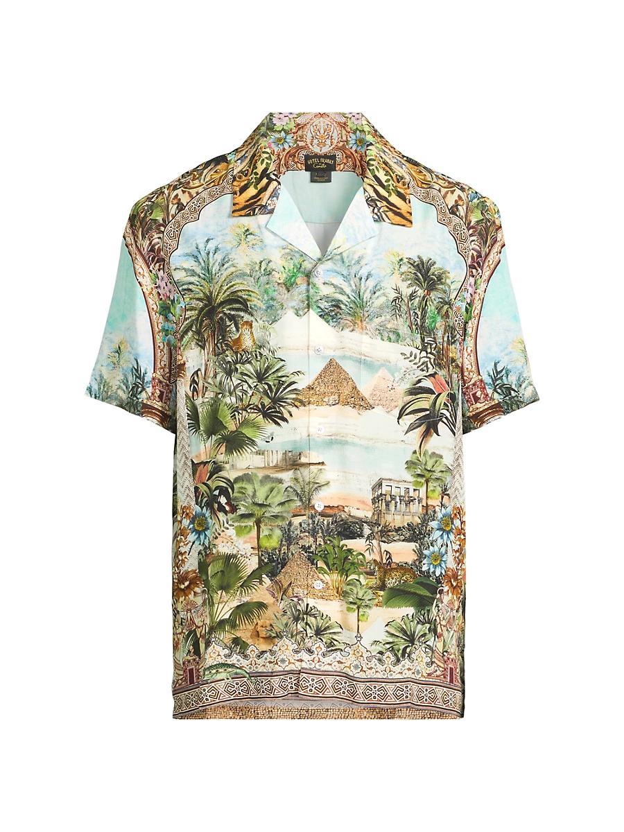 Mens Printed Short-Sleeve Camp Shirt Product Image