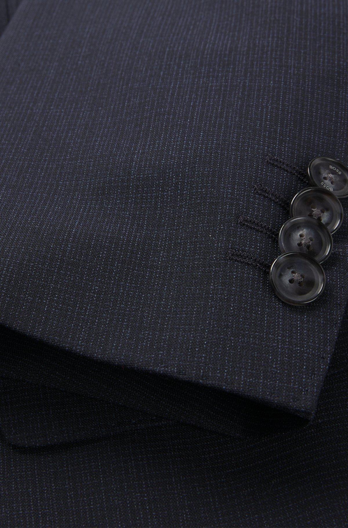 BOSS - Slim-fit suit in micro-patterned stretch cloth - Dark Blue Product Image