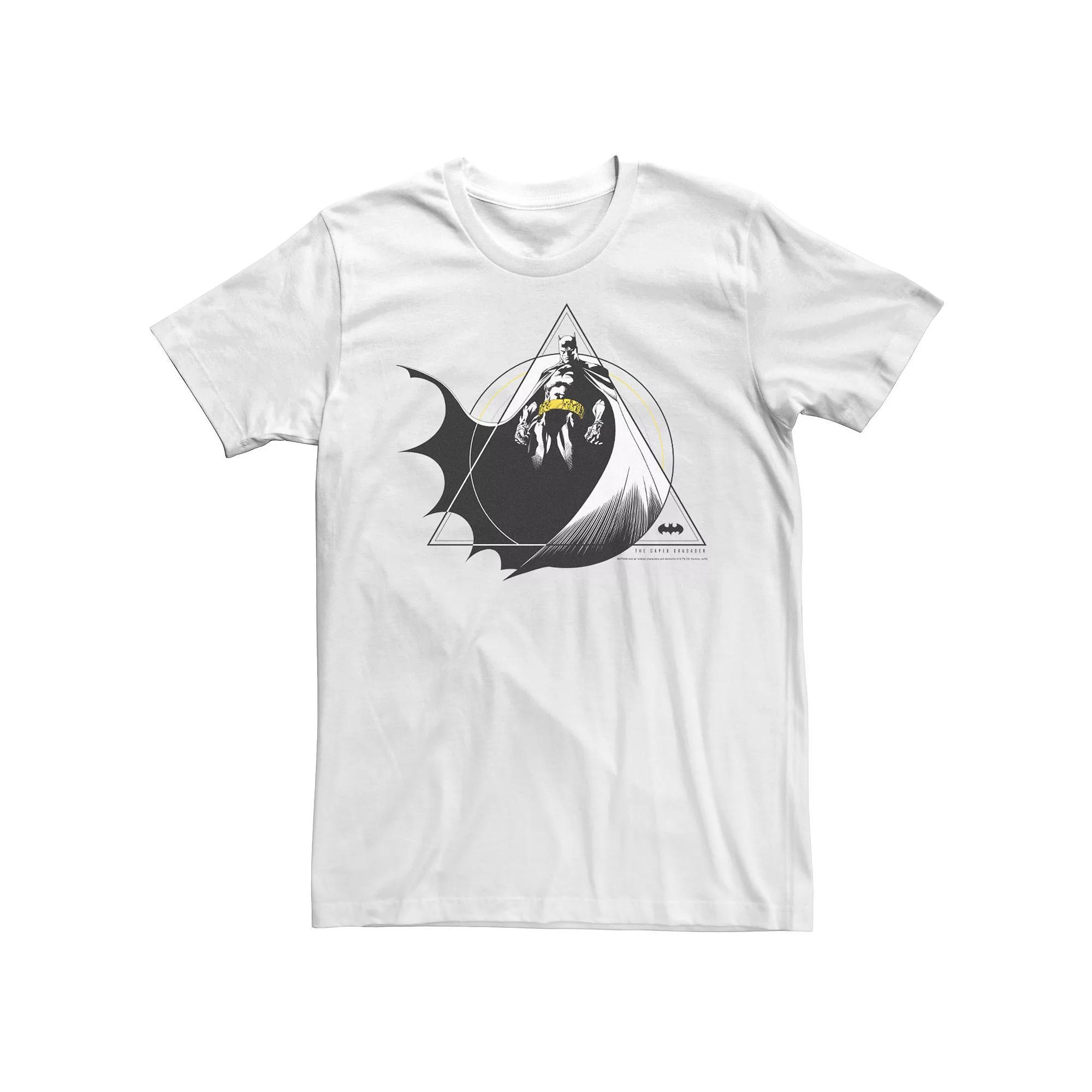 Men's Batman Geometric Action Pose Tee, Size: XXL, White Product Image