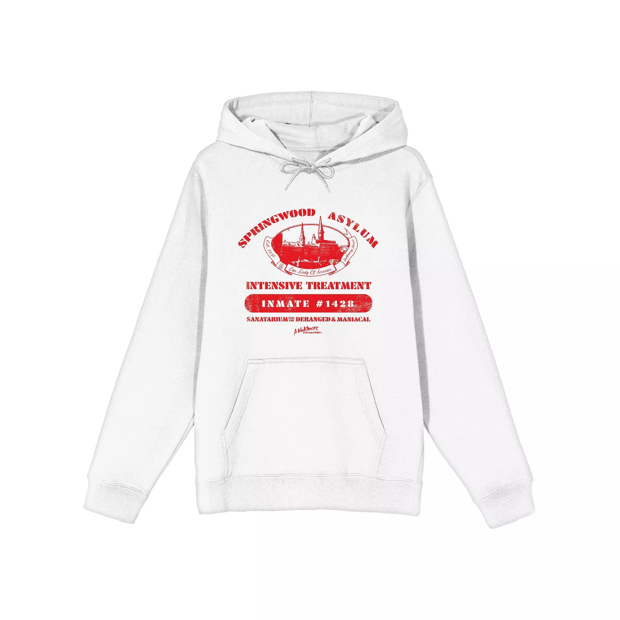 Men's Nightmare On Elm Street Graphic Hoodie, Size: Small, White Product Image