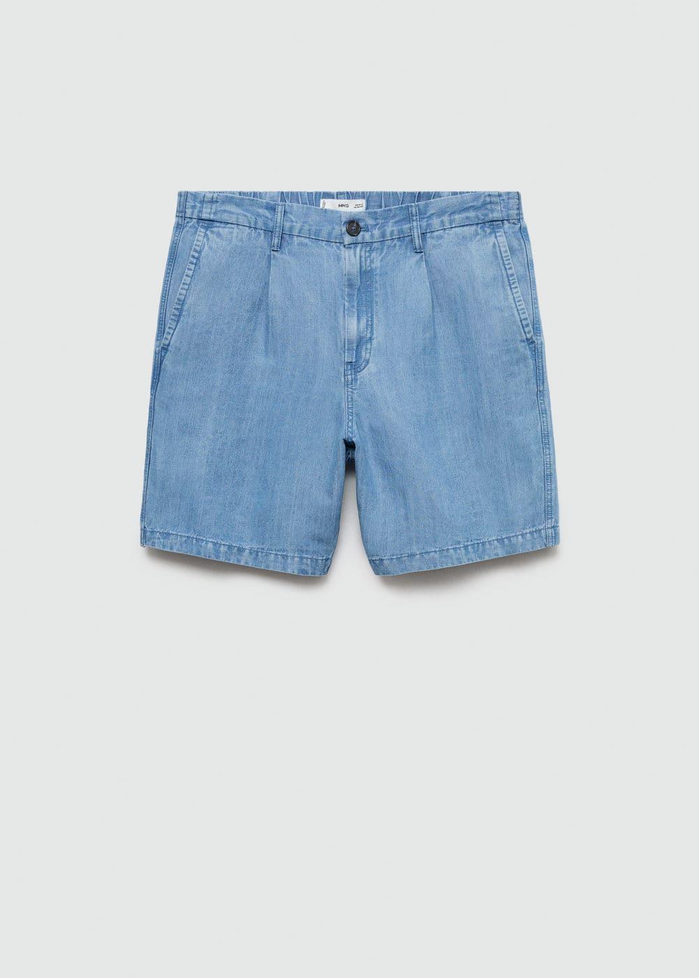 Hemp and lyocell-blend pleated bermuda shorts - Men | MANGO USA Product Image