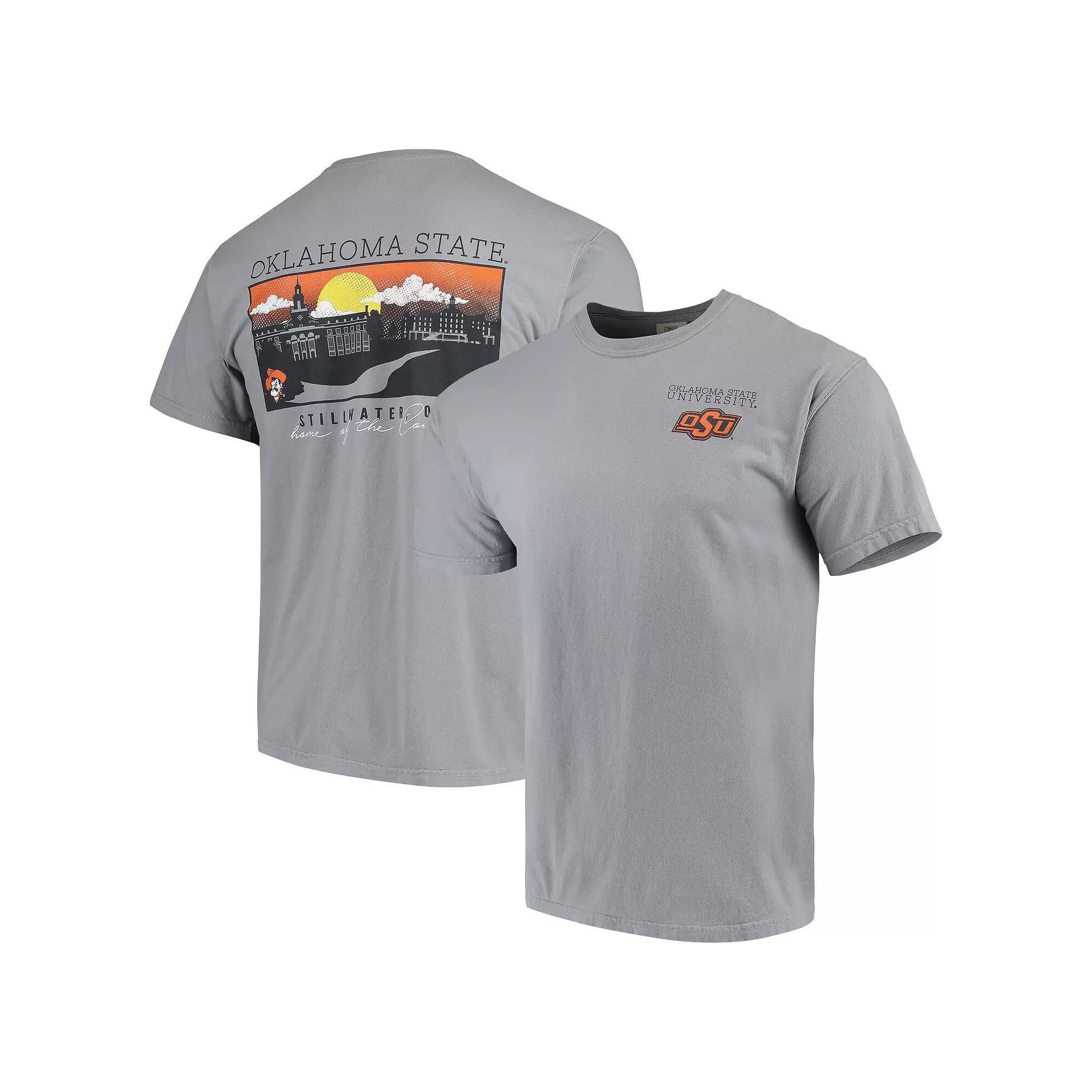 Mens Gray Oklahoma State Cowboys Team Comfort Colors Campus Scenery T-Shirt Product Image