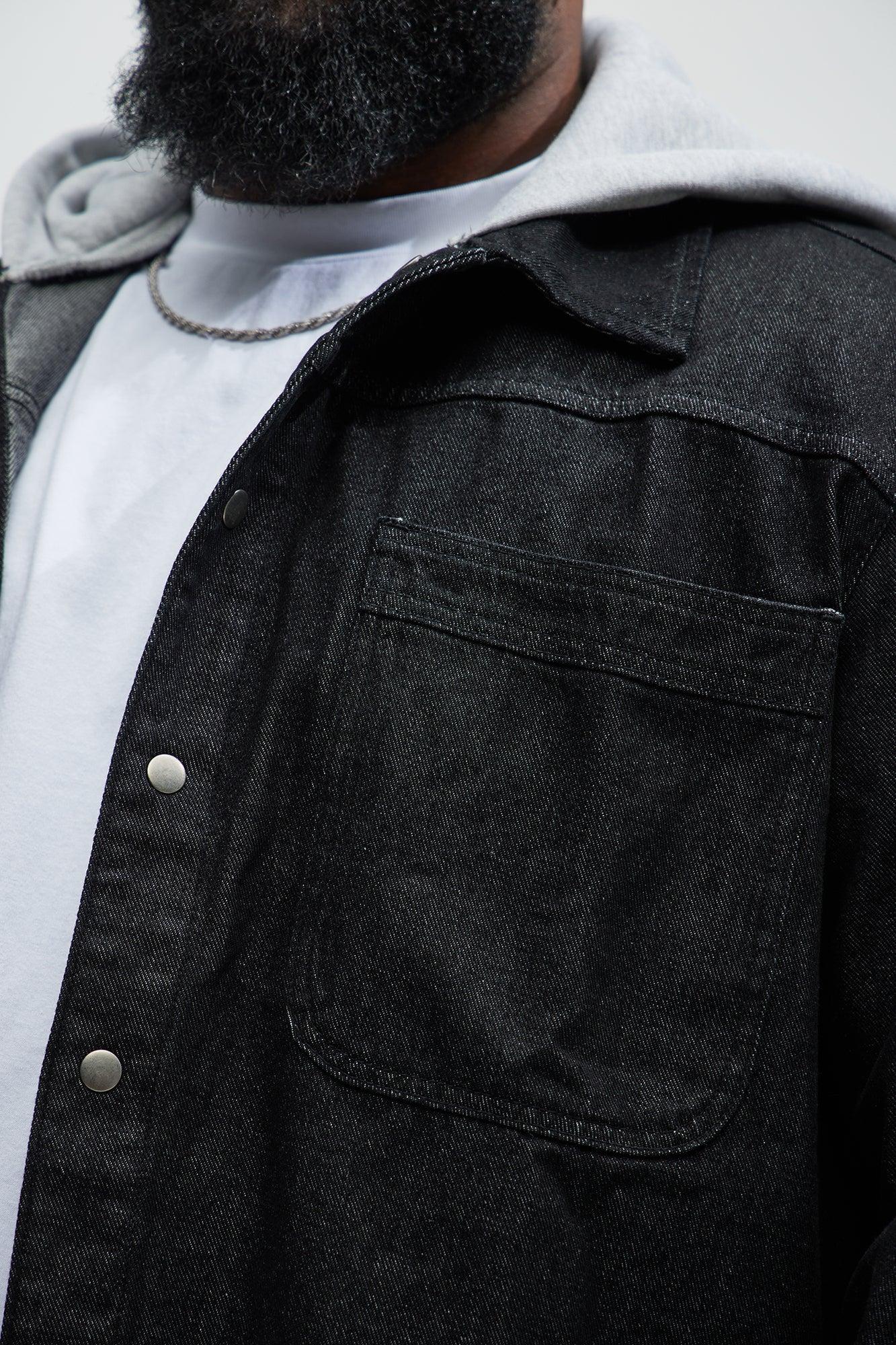 Jackson Lightweight Denim Shacket - Black Product Image