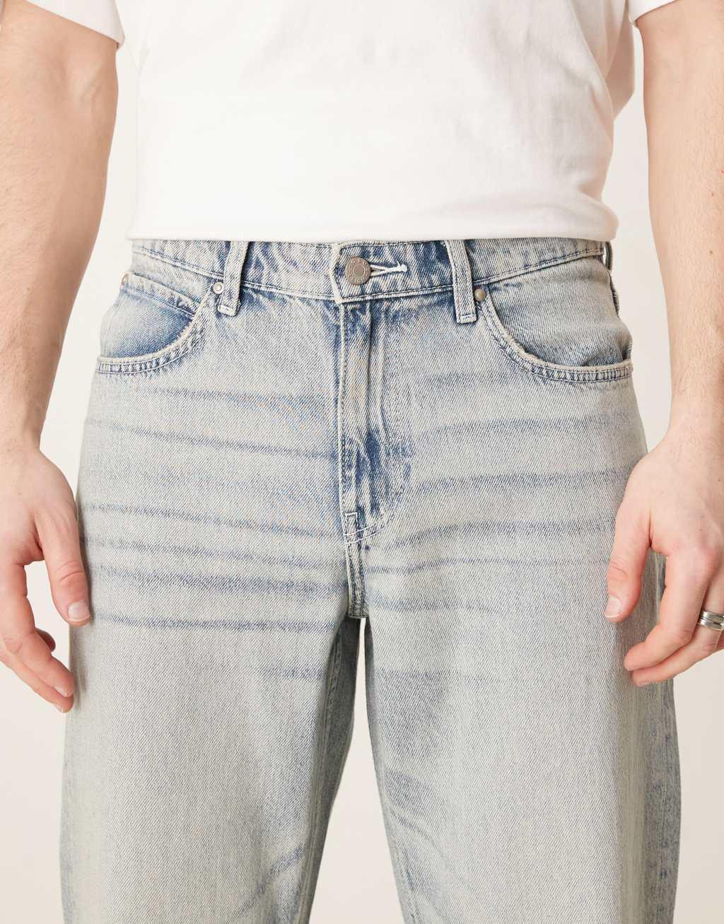 ASOS DESIGN wide flare jeans in bleached wash Product Image