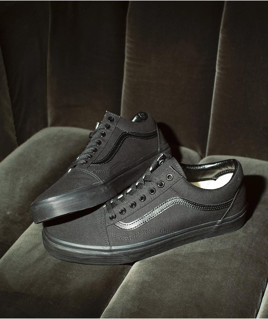 Vans Old Skool Mono Black Skate Shoes Product Image