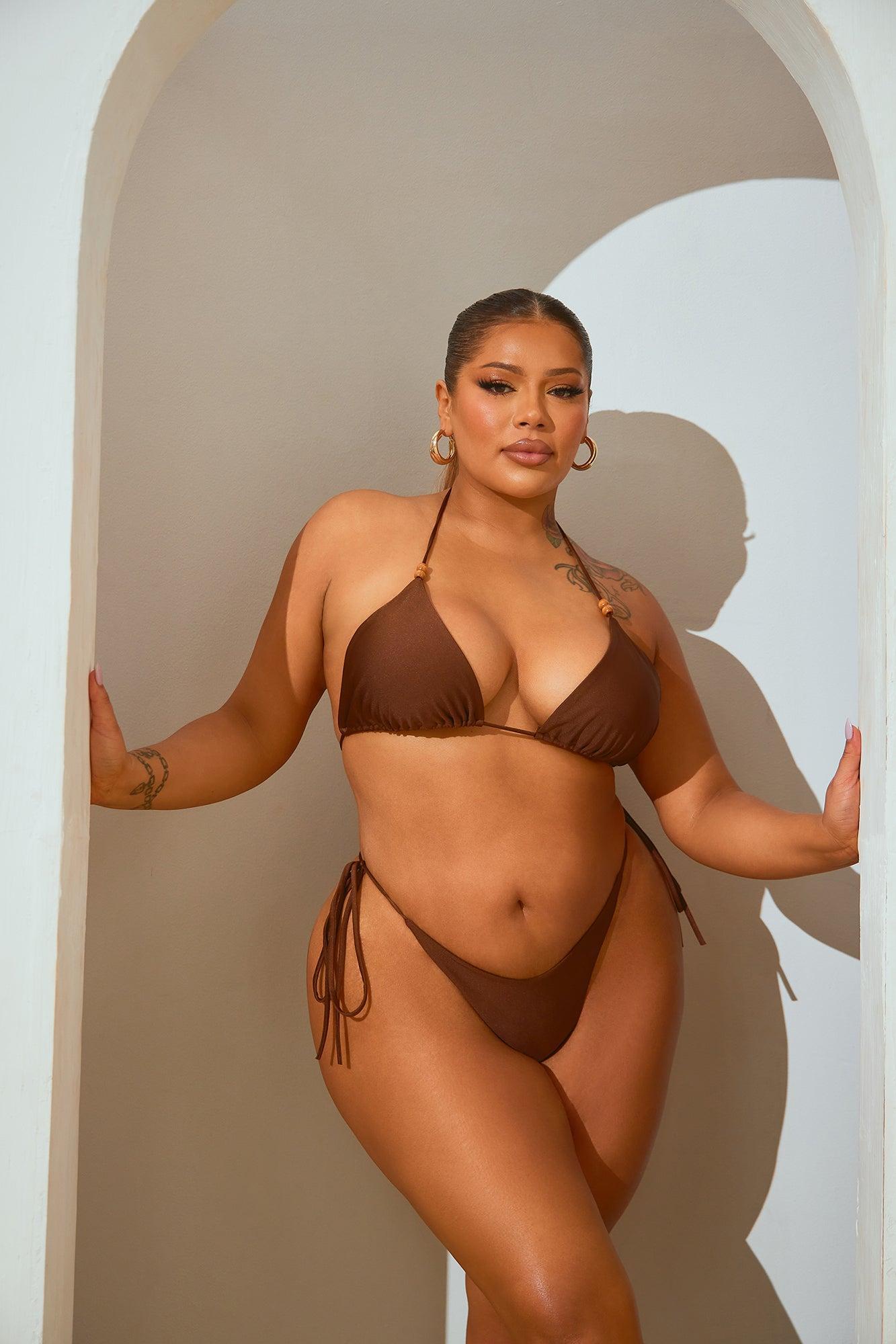 Jungle Beach 3 Piece Bikini Set - Brown/combo Product Image