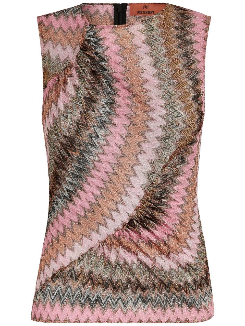 zigzag-woven knitted tank top Product Image