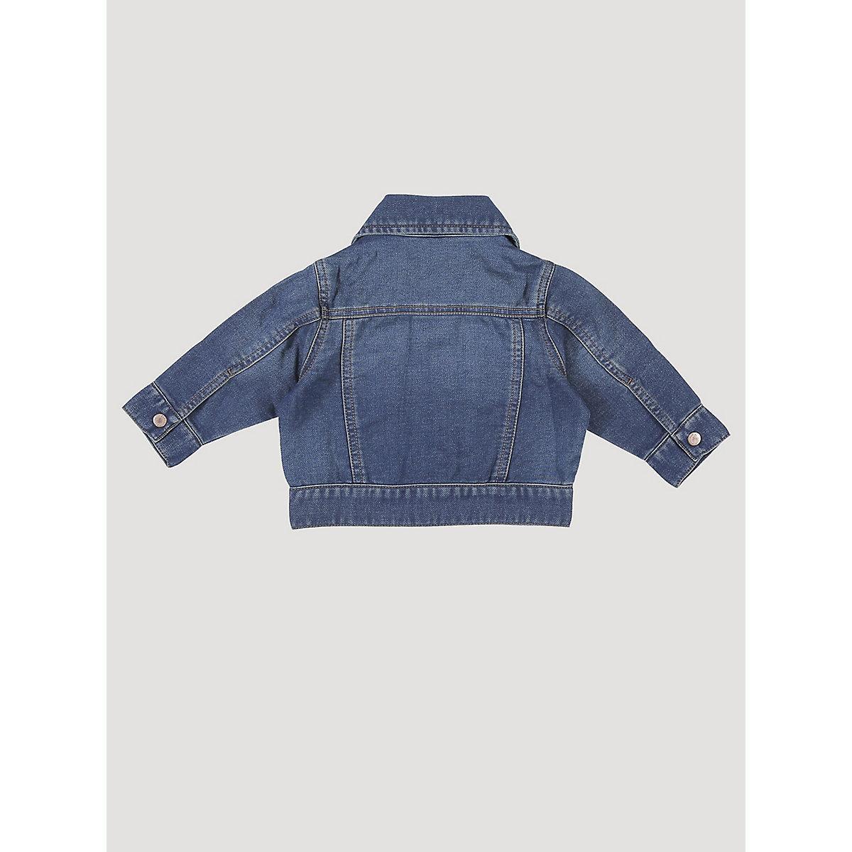 Baby Boy Long Sleeve Classic Denim Jacket in Dark Blue Product Image