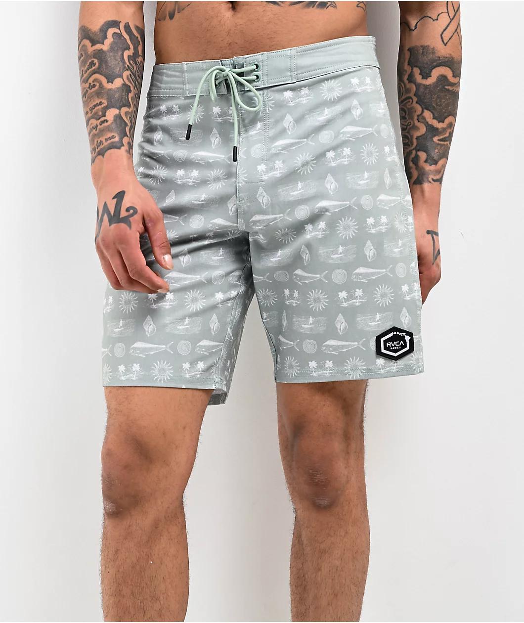 RVCA Dorado Hemp Stretch Green Haze Board Shorts Product Image