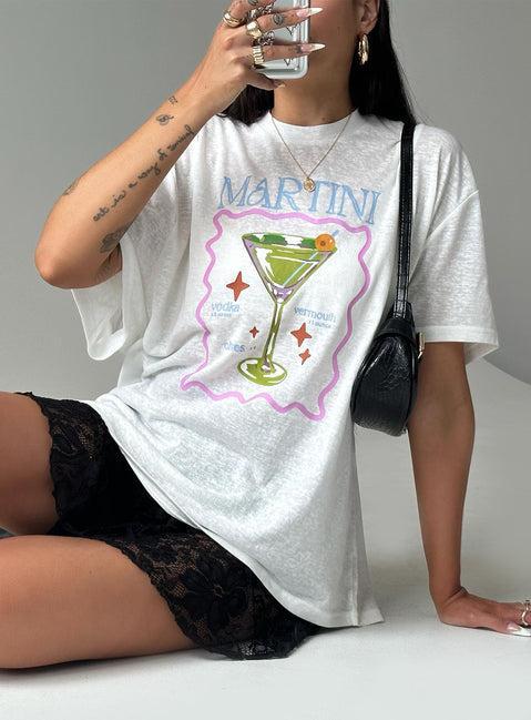 Martini Oversized Tee White Product Image
