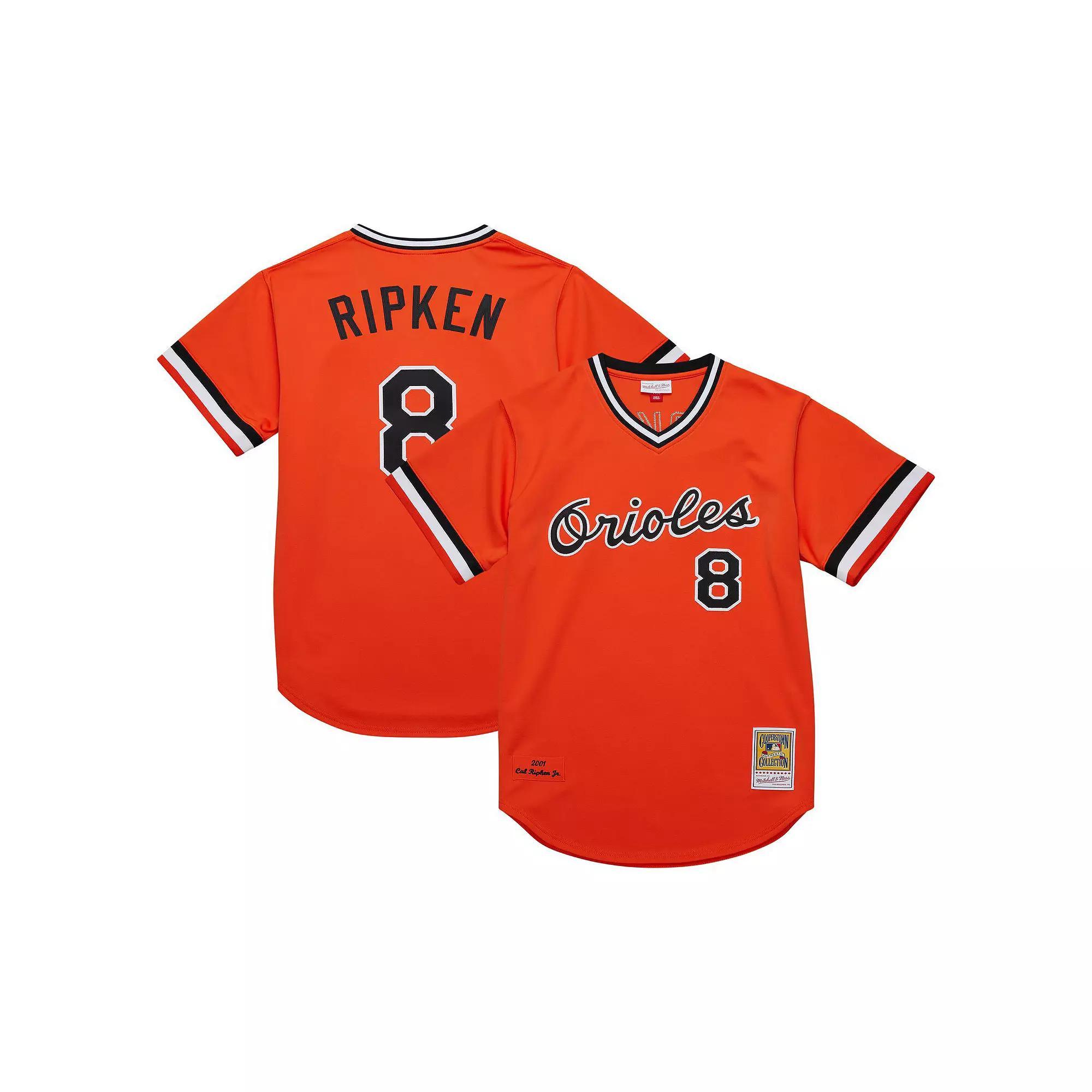Men's Mitchell & Ness Cal Ripken Jr. Orange Baltimore Orioles 2001 Cooperstown Collection Authentic Throwback Jersey,  Product Image
