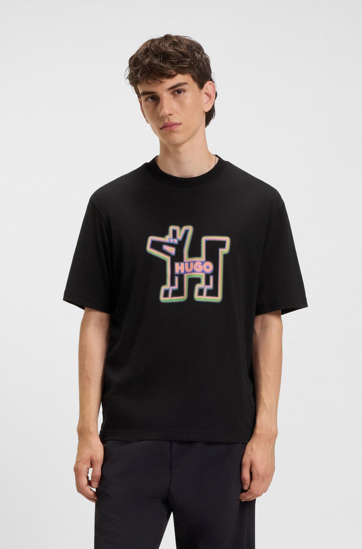 All-gender cotton-jersey T-shirt with graphic print Product Image