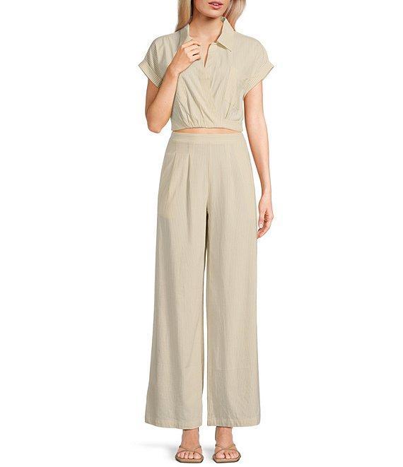 Blu Pepper Striped High Rise Pull-On Coordinating Pants Product Image