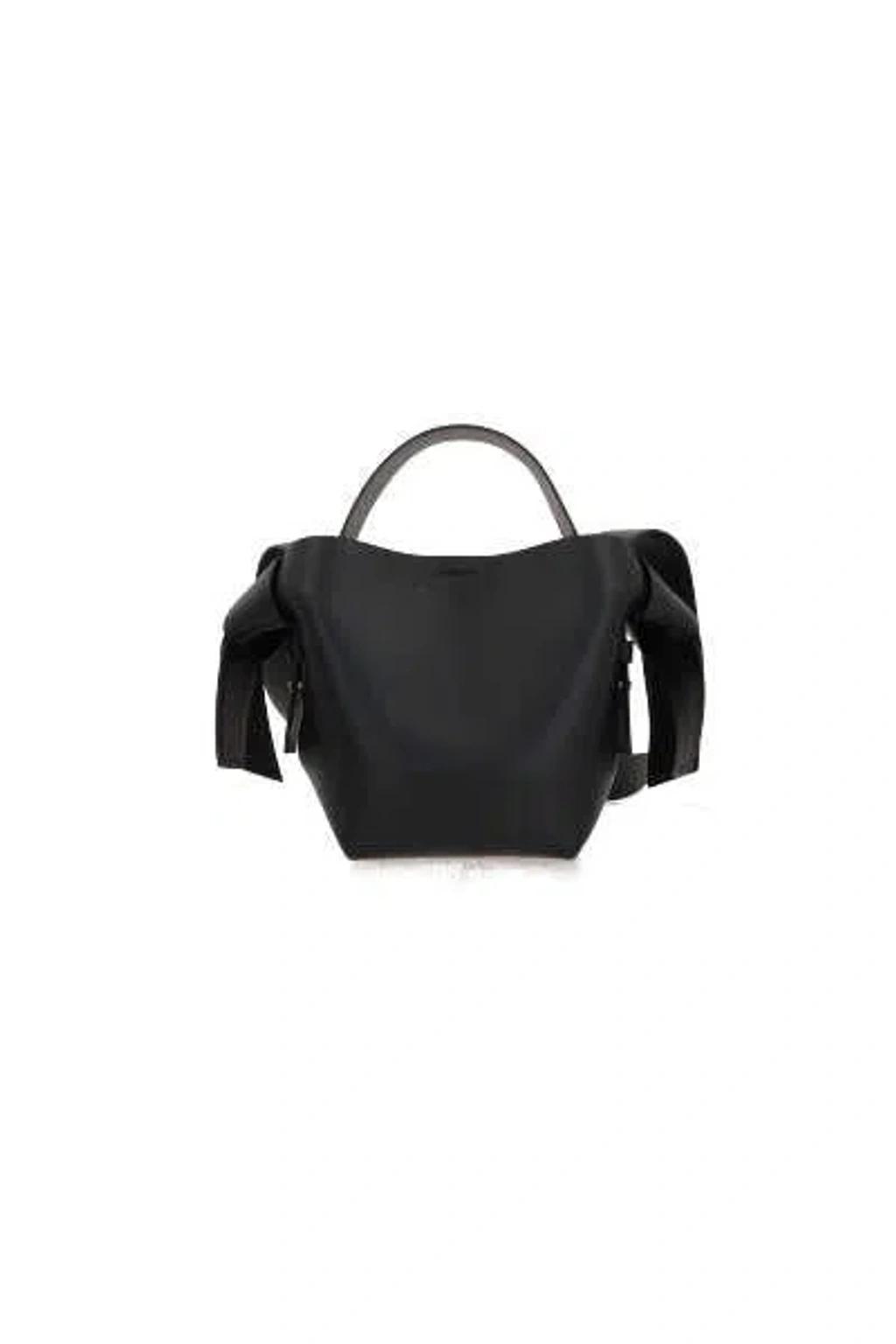 ACNE STUDIOS Mini Musubi Leather Top Handle Bag In Black Product Image