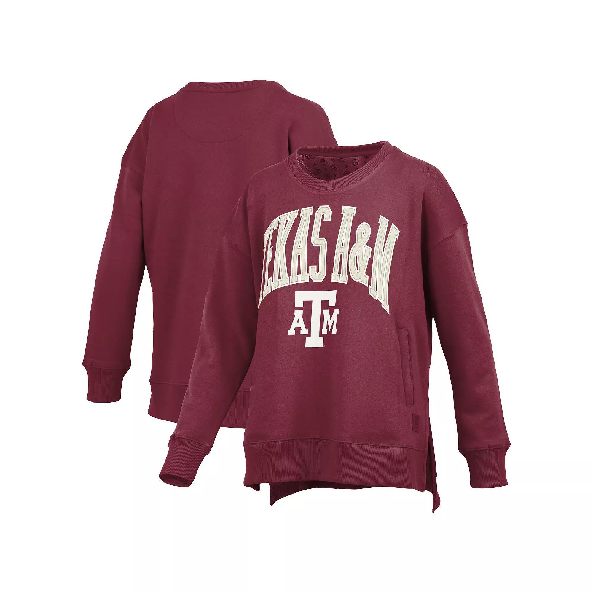 Women's Pressbox Maroon Texas A&M Aggies Pocketed Arch Pullover Sweatshirt, Size: Small, Red Product Image