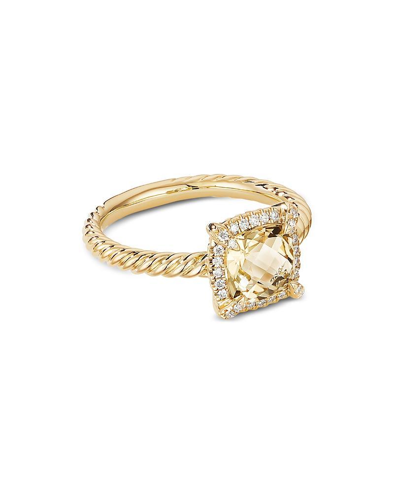 Womens Petite Chatelaine Pav Bezel Ring in 18K Yellow Gold with Diamonds Product Image