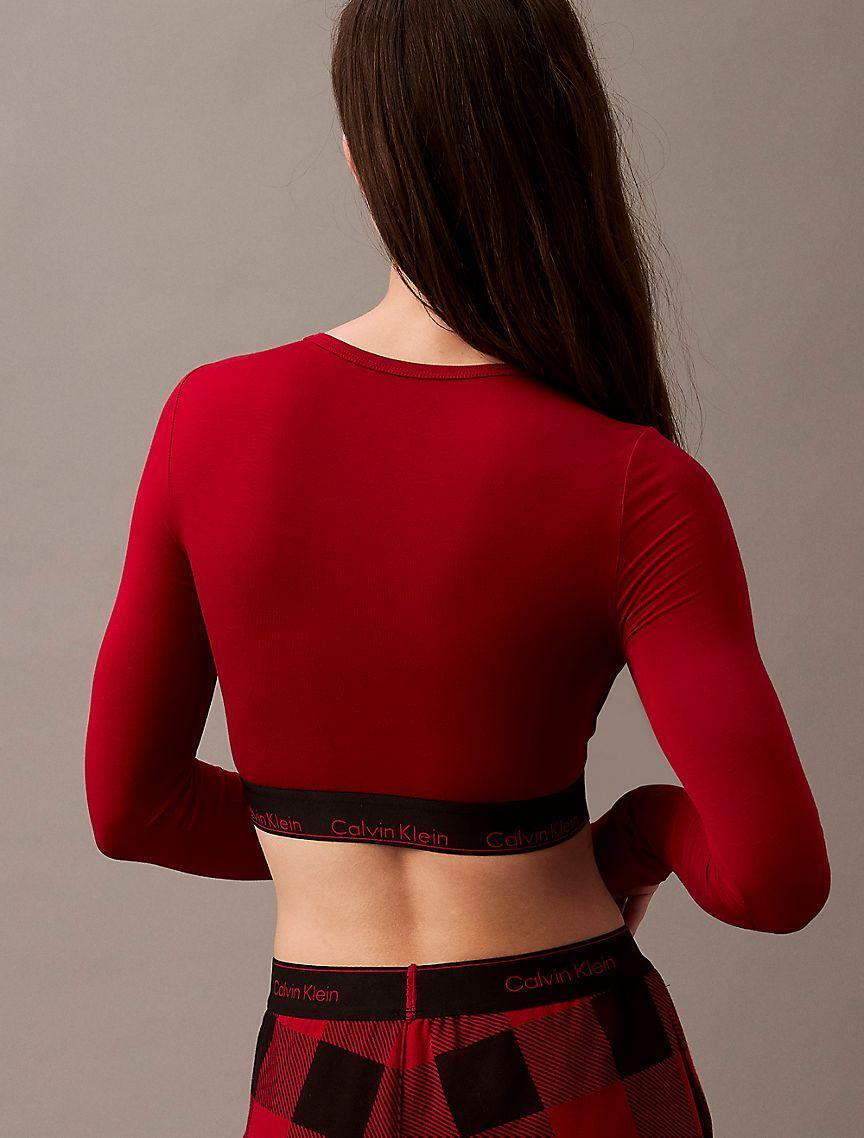 Icon Cotton Modal Lightly Lined Long Sleeve Bralette Product Image