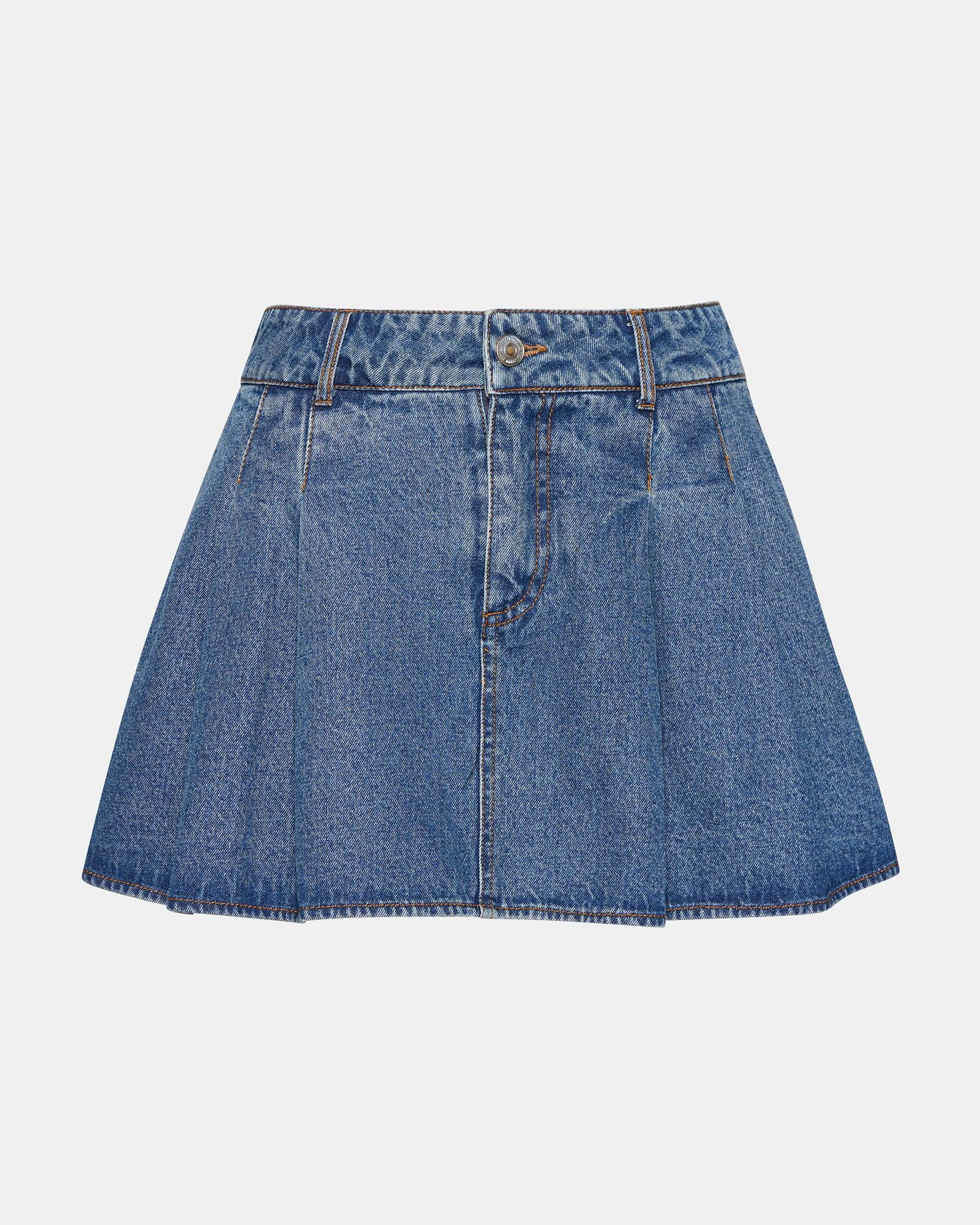 MARLOWE MEDIUM DENIM SKORT Female Product Image