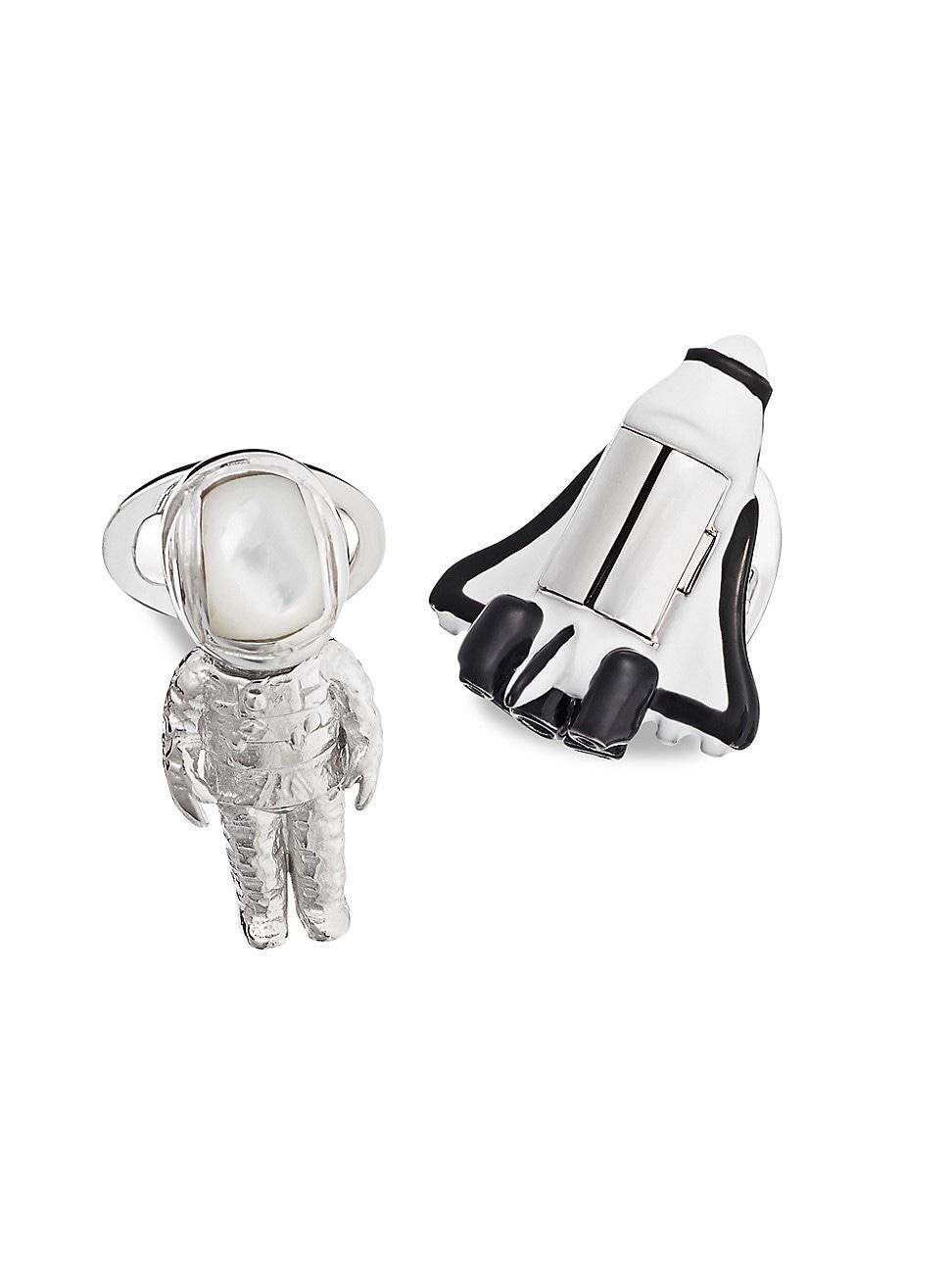 Mens Shuttle & Astronaut Sterling Silver/Gemstone Cufflinks Product Image