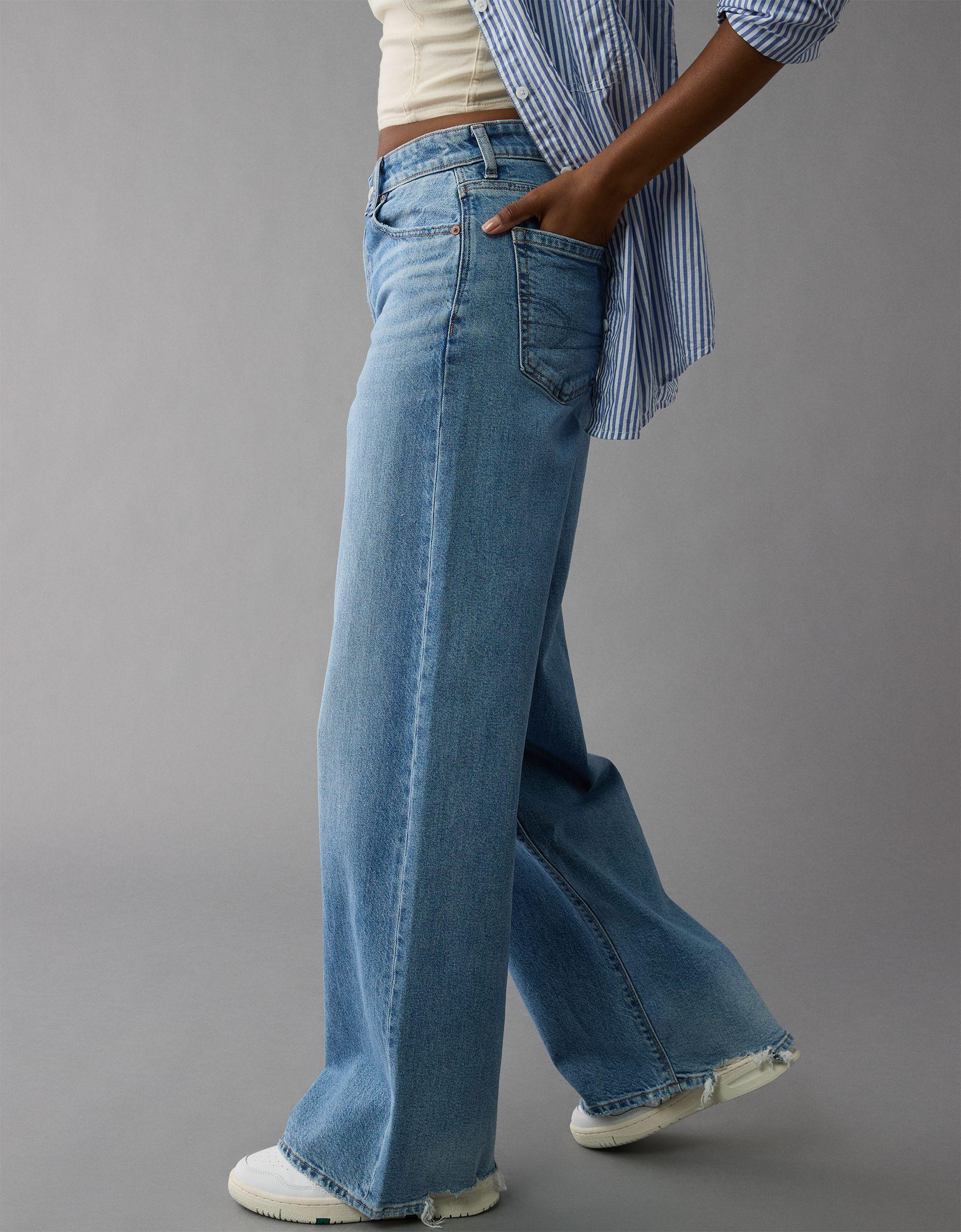AE Strigid Super High-Waisted Ultra Wide-Leg Jean Product Image