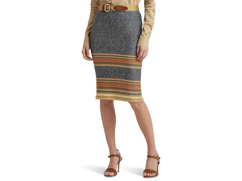 Lauren Ralph Lauren Striped Cotton-Linen Knit Pencil Skirt Women's Skirt Product Image