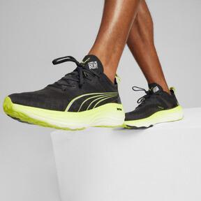 PUMA ForeverRun NITRO Mens Running Shoes in Black/Lime Pow/Mineral Grey Product Image