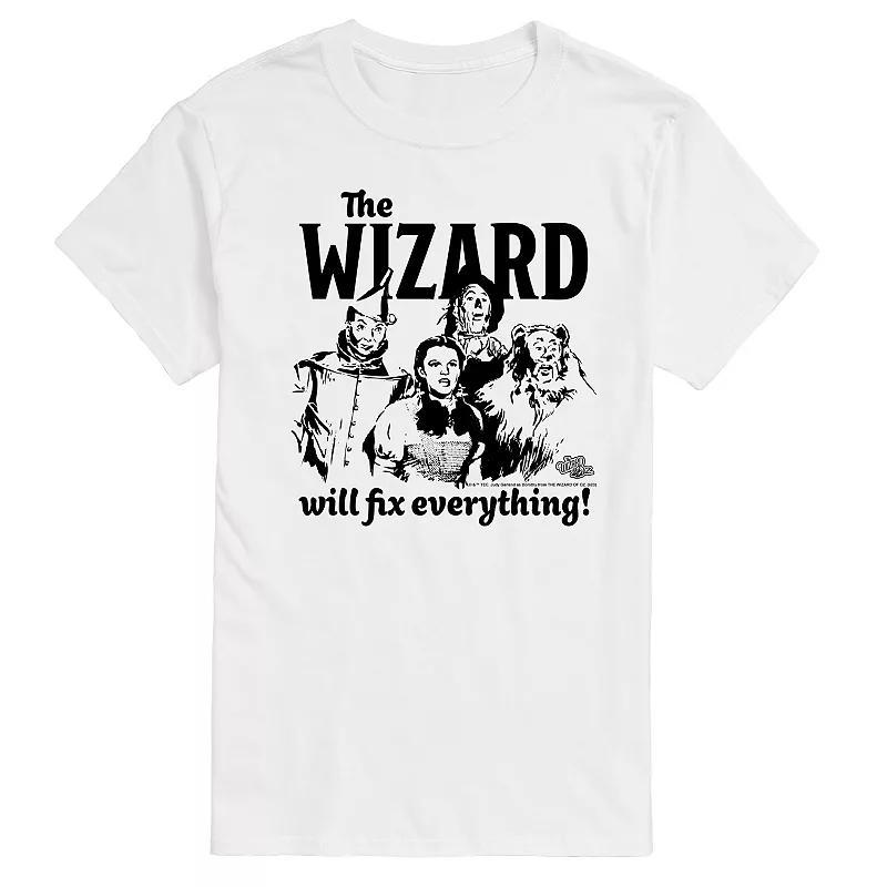 Men's Wizard Of Oz Wizard Will Fix Everything Graphic Tee, Size: Medium, Grey Red Product Image