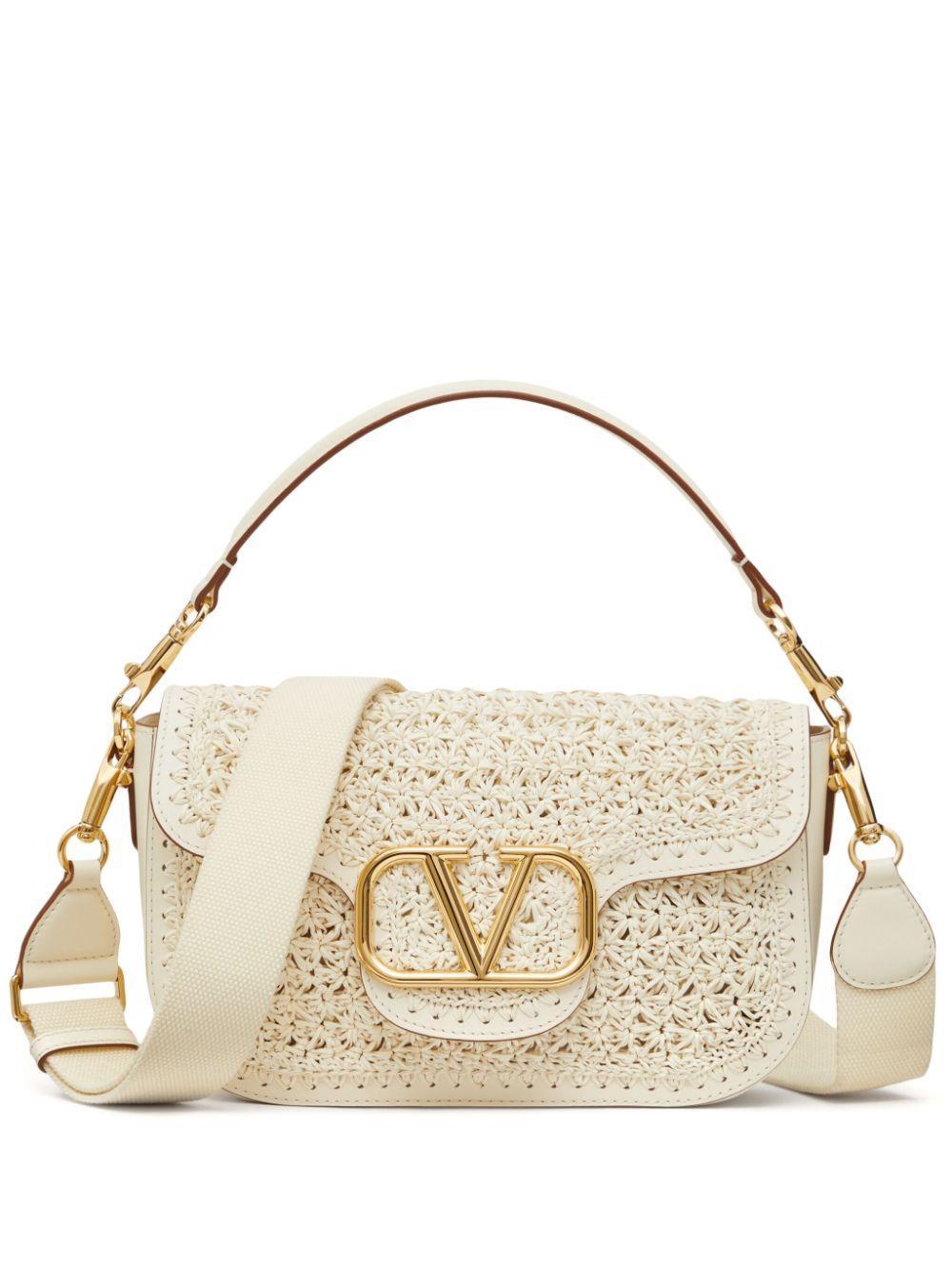 VALENTINO GARAVANI Vlogo Signature Woven Shoulder Bag In Neutrals Product Image