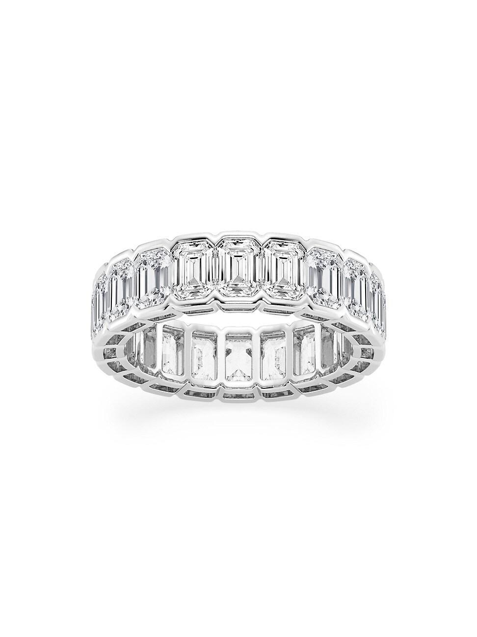 Womens Platinum & Emerald-Cut Lab-Grown Diamond Eternity Band/2.00-5.00 TCW Product Image