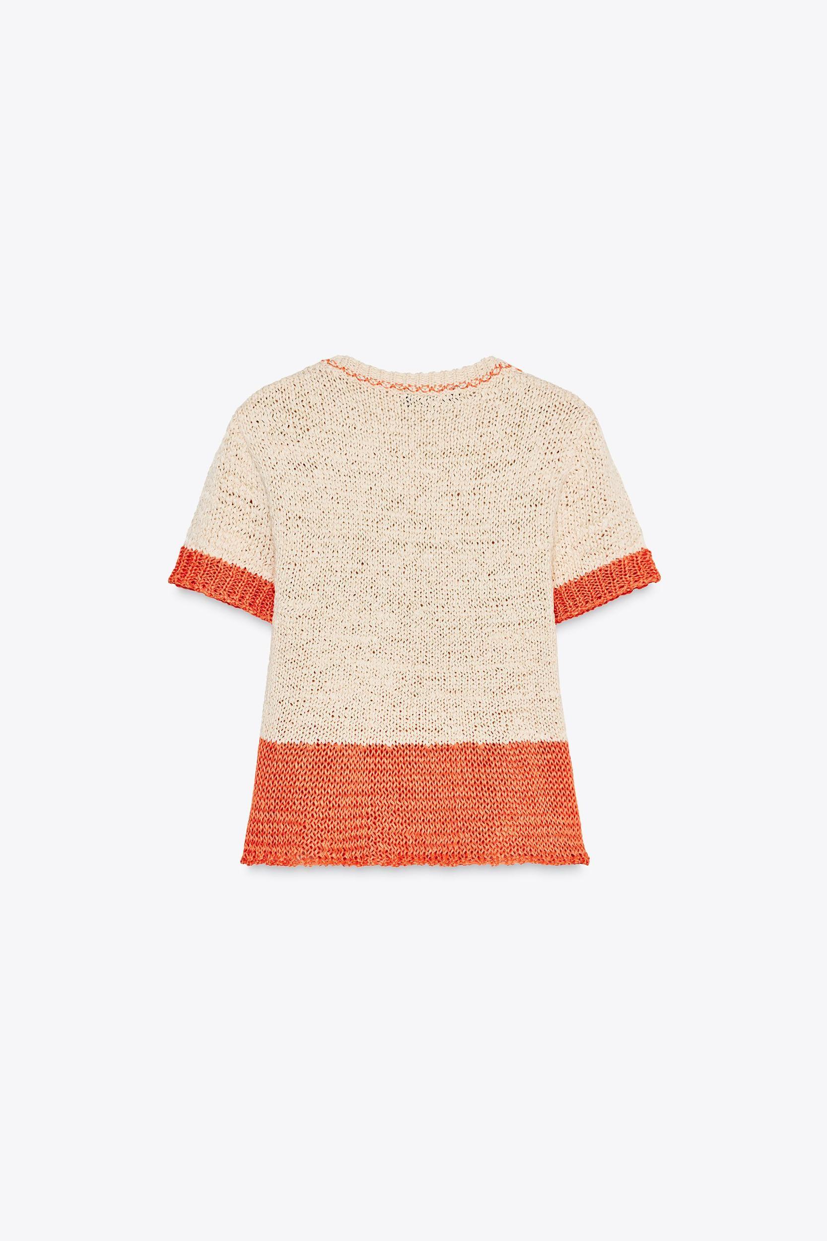 SHORT SLEEVE KNIT TOP Product Image