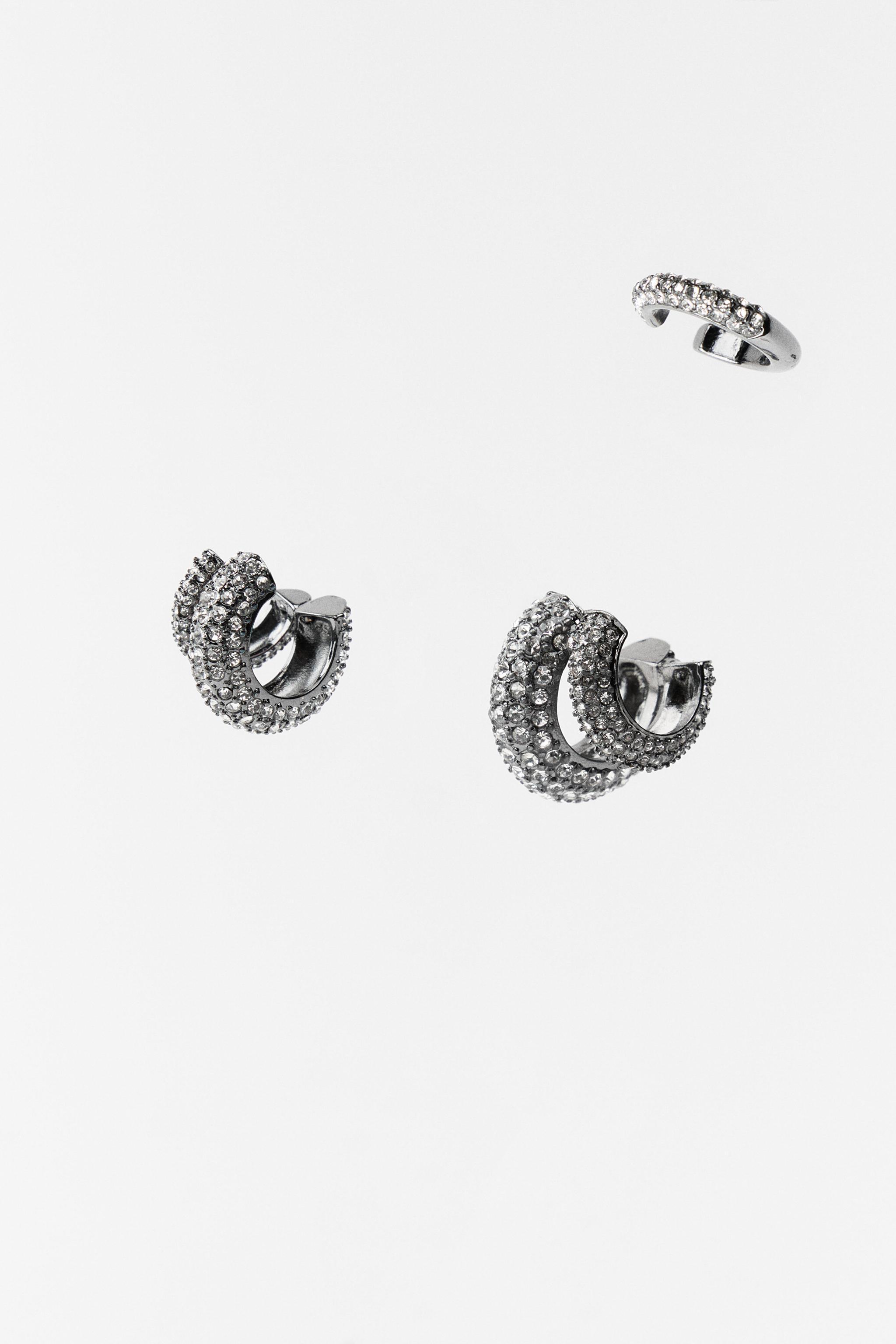 PACK SPARKLY HOOP EARCUFFS AND EARRINGS Product Image