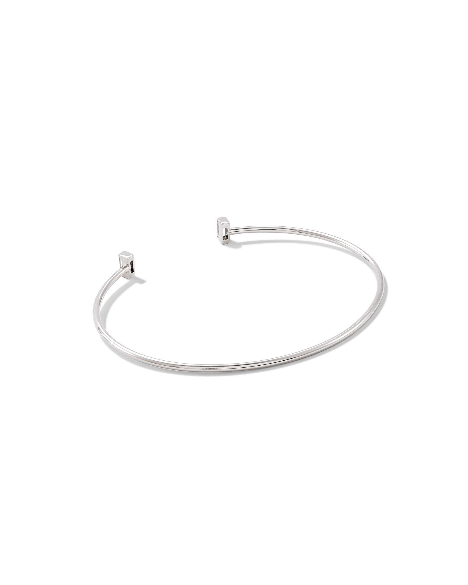 Isabella 14k White Gold Cuff Bracelet in White Diamond Product Image