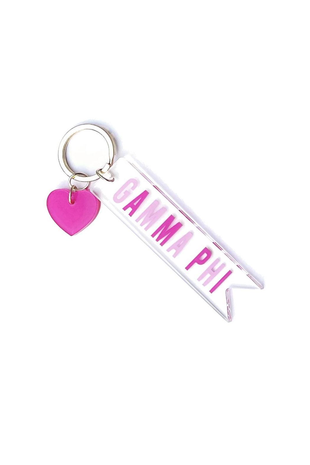 Sorority Acrylic Keychain with Heart Charm Female Product Image