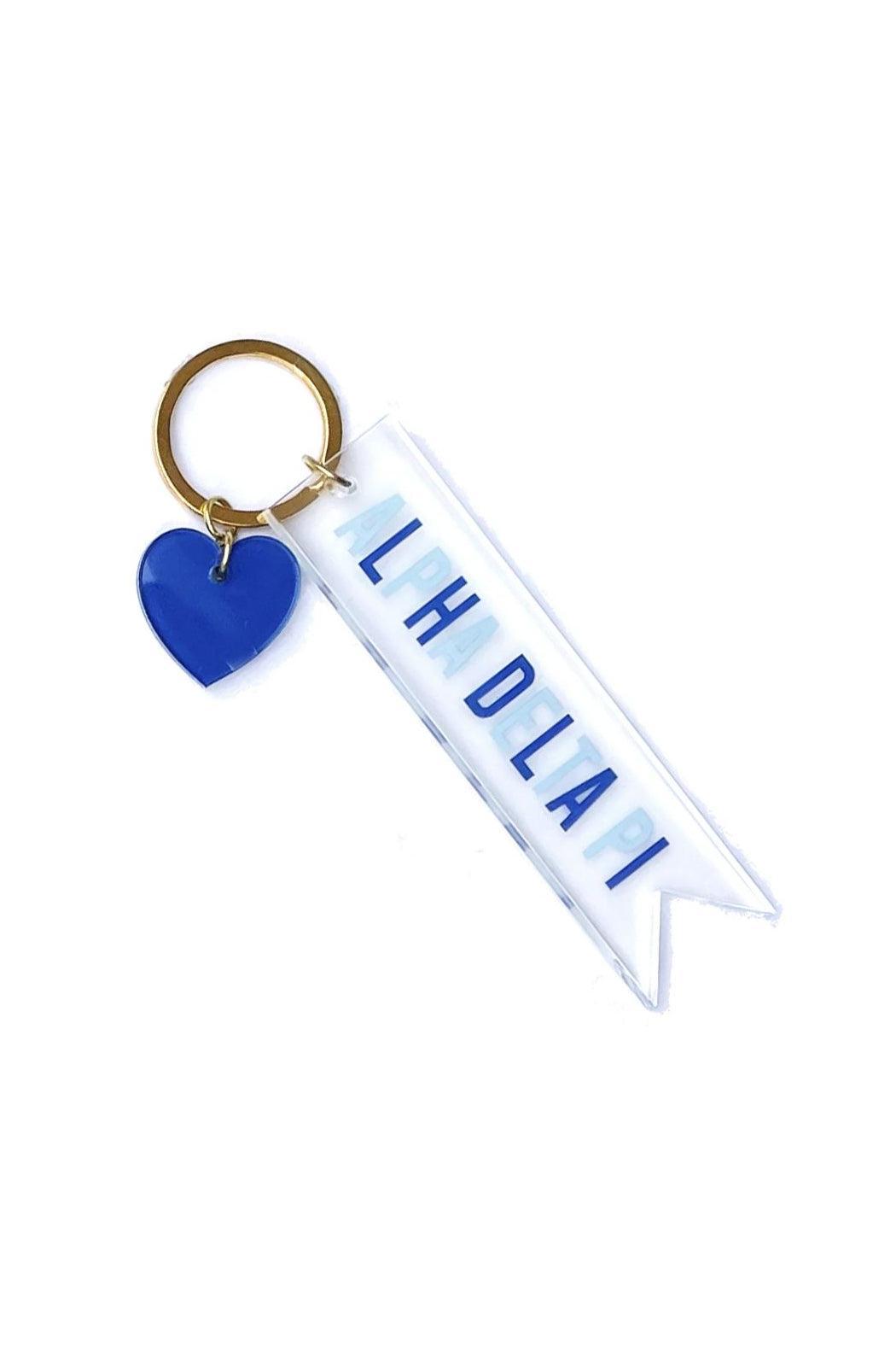 Sorority Acrylic Keychain with Heart Charm Female Product Image