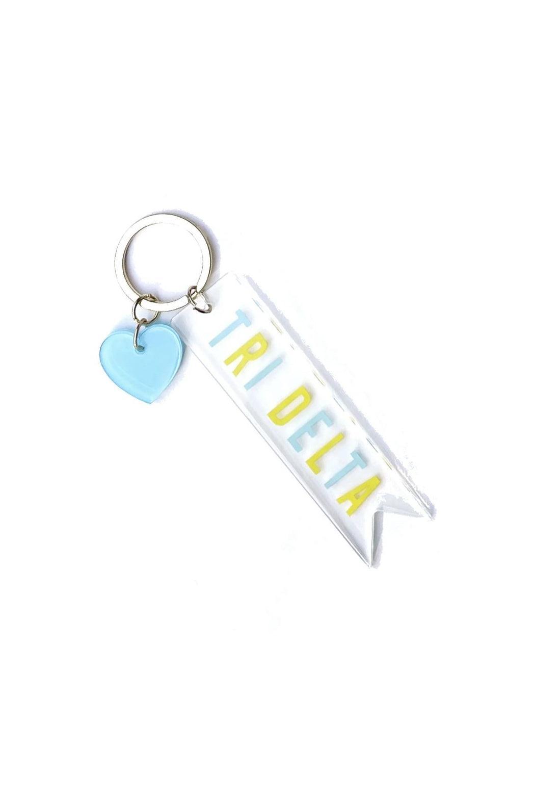 Sorority Acrylic Keychain with Heart Charm Female Product Image