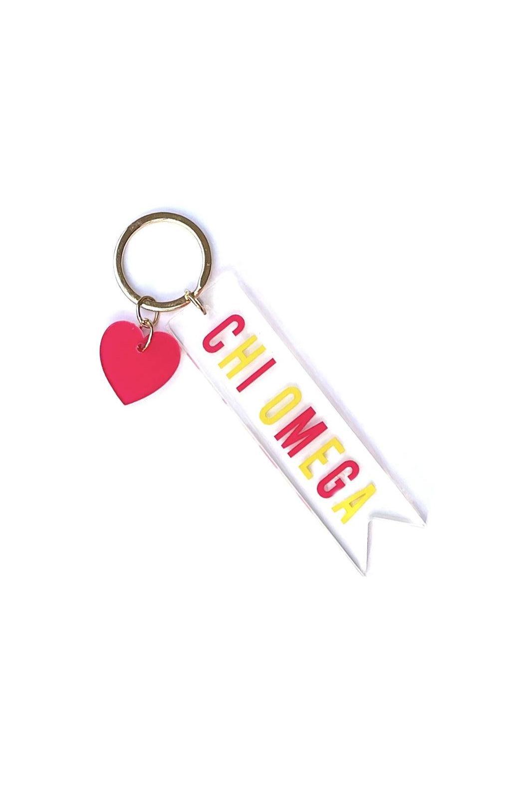 Sorority Acrylic Keychain with Heart Charm Female Product Image