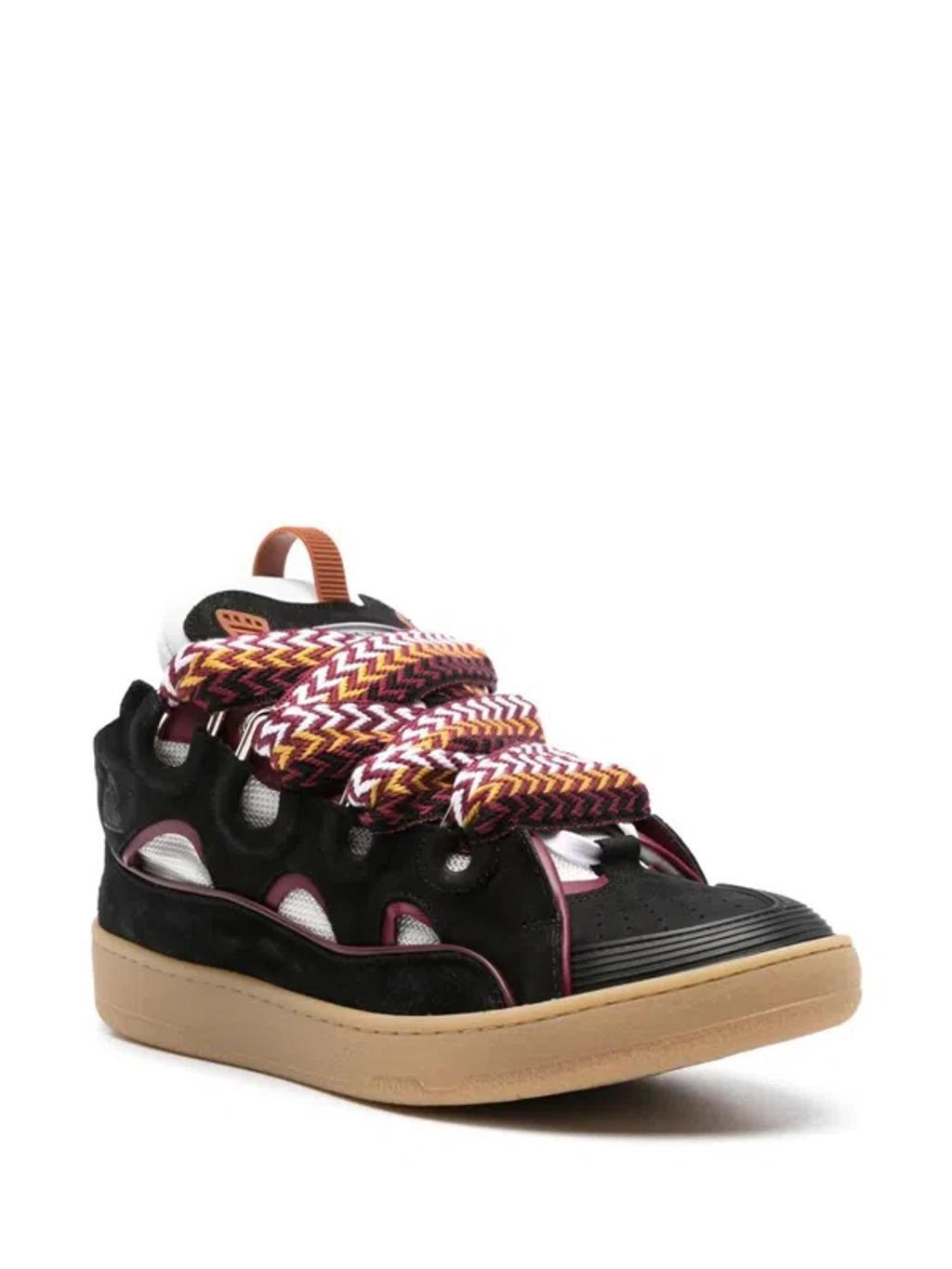 LANVIN Curb Suede Sneakers In Black Product Image