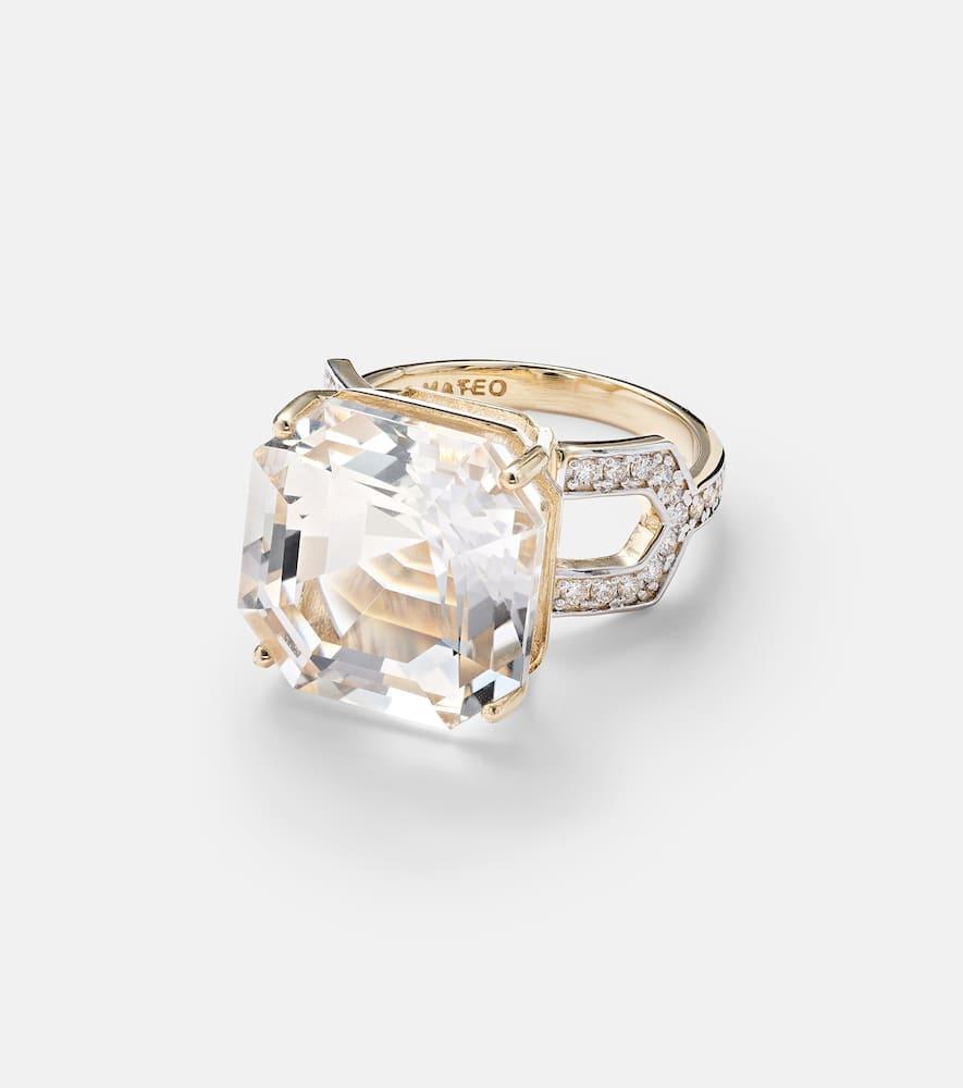 MATEO 14kt Gold Ring With Quartz And Diamonds Product Image