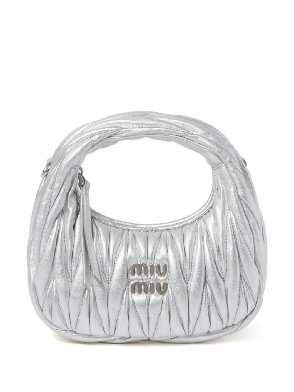 MIU MIU Wander Mini Bag In Silver Product Image