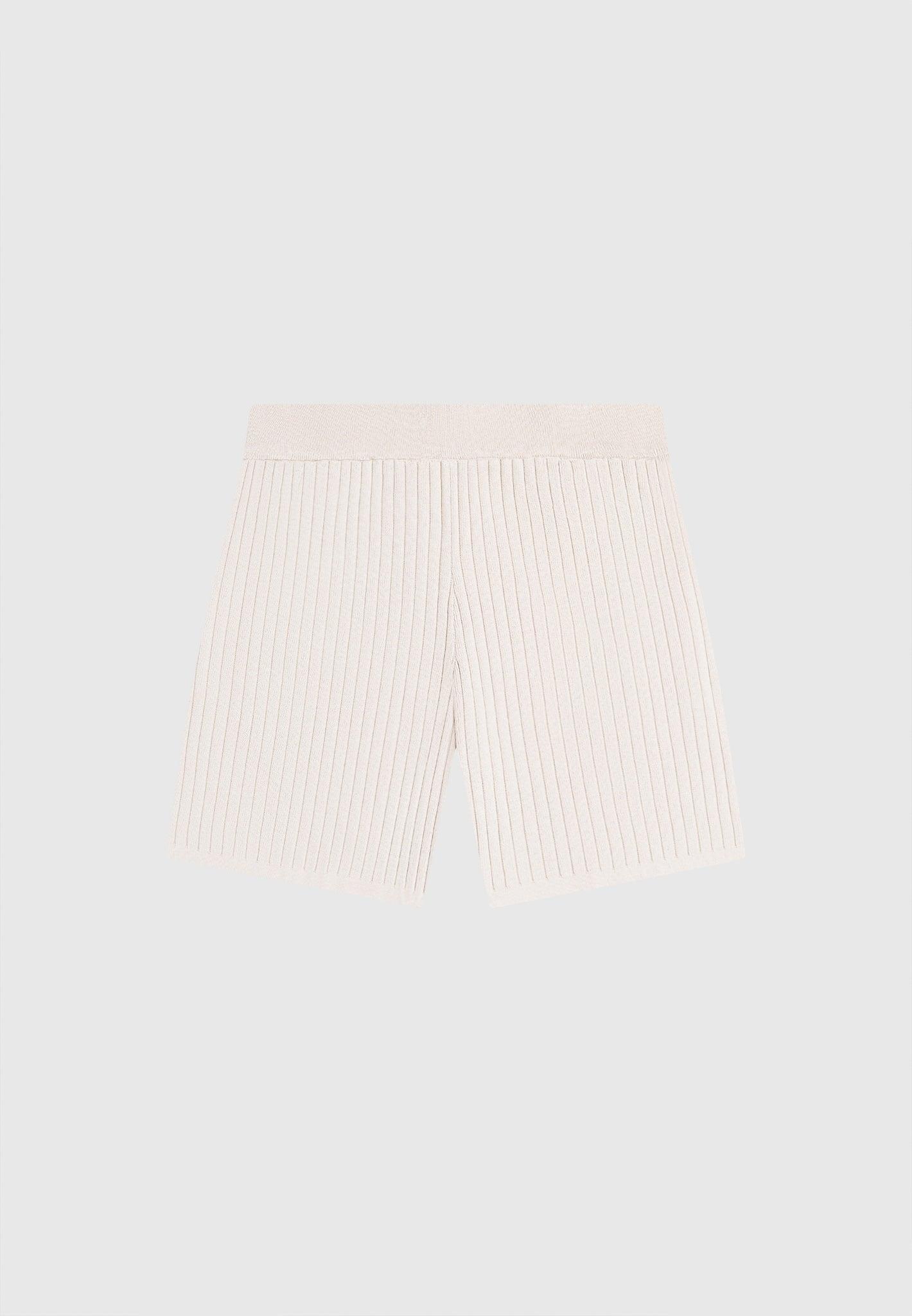 Ribbed Knit Shorts - Cream Male Product Image