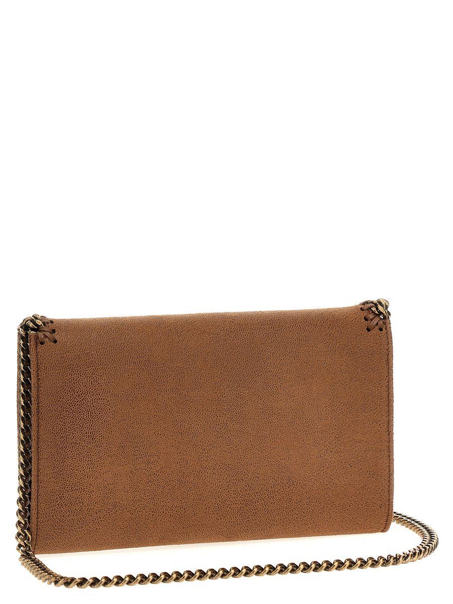 'falabella' Pecan Recycled Polyester Mini 'crossbody' Clutch Woman In Brown Product Image