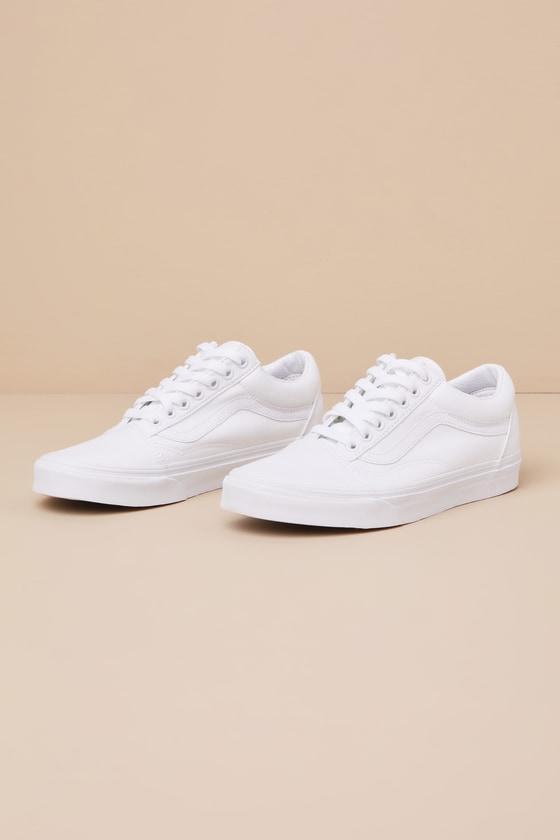 Old Skool True White Lace-Up Sneakers Product Image